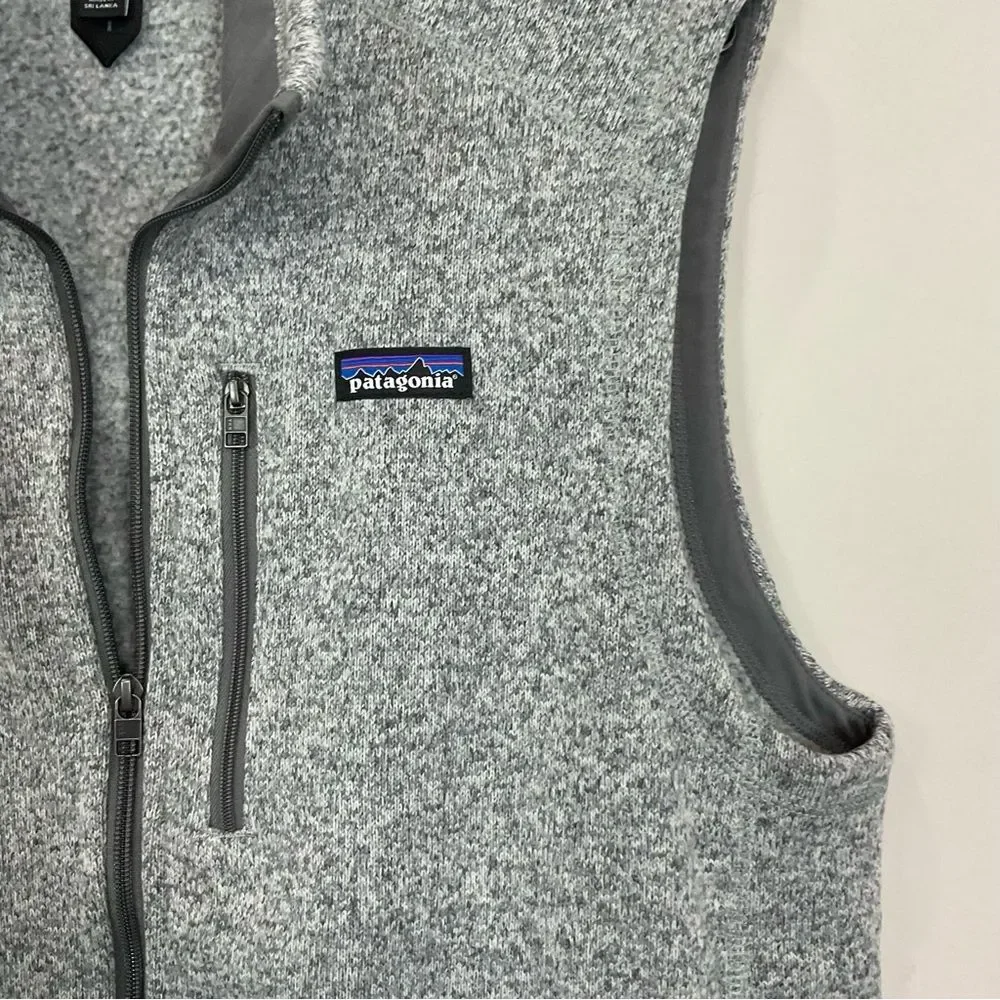 Patagonia Better Sweater Vest Mens Sz XL Front Zip Logo Fleece Gray New